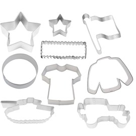 Military Marines Cookie Cutter 9 Piece Set from The Cookie Cutter Shop - Star, T-Shirt, Military SUV Truck, Dress Blues Uniform, Tank Cookie Cutters – Tin Plated Steel Cookie Cutters