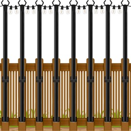 Beizelte 8 Pack 5Ft String Light Poles,Outside String Lights,Outdoor Light Poles,Metal Poles Stand for Patio,Backyard,Deck