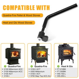Criditpid 832-0540 Door Handle Assembly for Quadra-Fire 1900, 2700-I, 3100-I, 3100 Acc, 3100 ACT, 4300 Acc, 4300 FS Wood Stoves, Quadrafire 1100i Pellet Stoves, Heat-N-Glo FT-210BK Wood Stoves