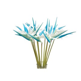 Rikyo Artificial Flowers 6Pcs Bird of Paradise 23" Permanent Flower,Strelitzia Tropical Imitation Plant Flower Bouquets for Office Home Party Decorations,Potted Plants (White in Blue)