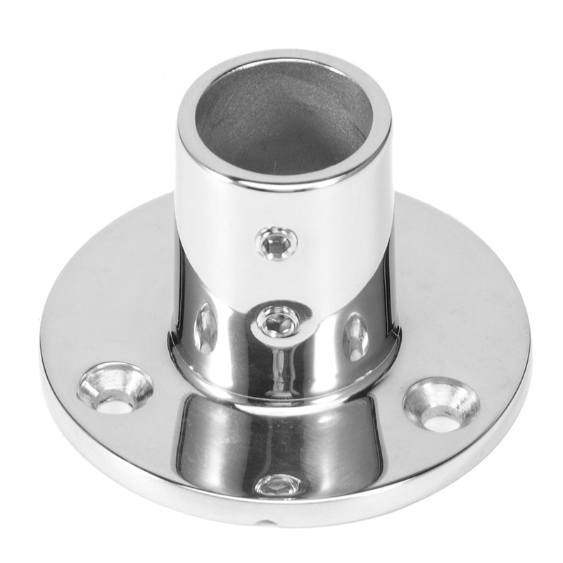 90 Degree Round Tube Base Hand Rail Fitting 316 Stainless