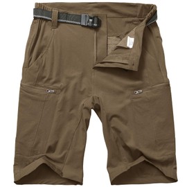 Jessie Kidden Mens Cargo Shorts Casual Expandable Waist Lightweight Waterproof Quick Dry Fishing Hiking Shorts (6337 Brown 36)