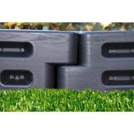 Playsafer Playground Edging Border -12" High Plastic Interlocking Timber for Playgrounds, and Play-Areas - Black - 52" L X 4" W X 12" H (1 Pack)