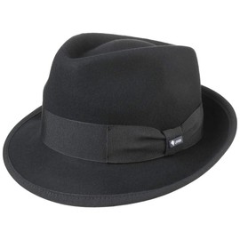 Lipodo Classic Wool Trilby Felt Hat Women/Men – Wool Hat Made in Italy – Hat Made of Wool Felt – Trilby Hat Summer/Winter – Fedora, black