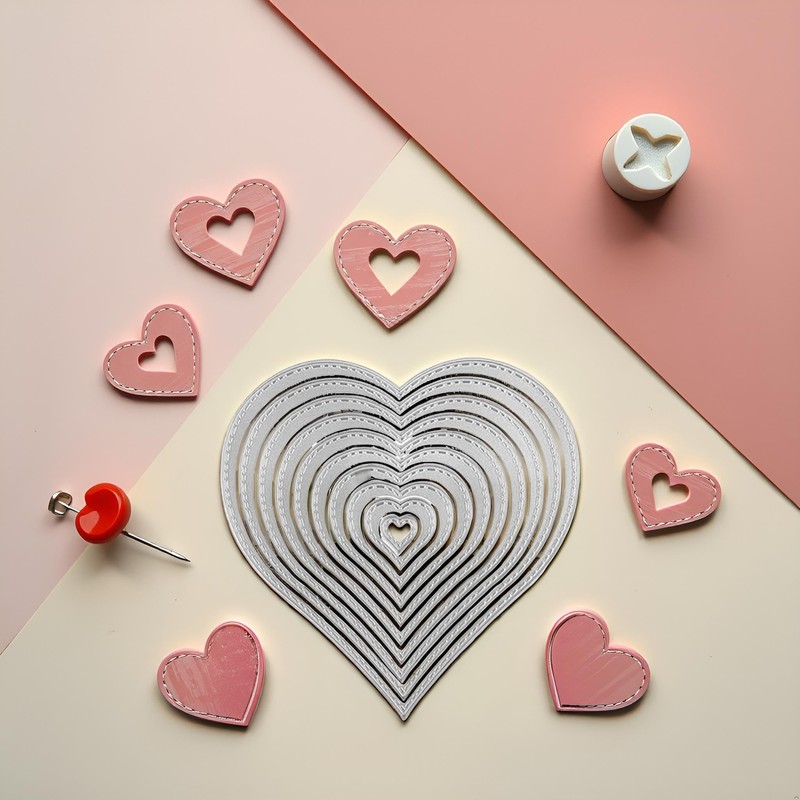 10pcs Love Heart Cutting Dies for DIY Scrapbooking Cutting Dies,