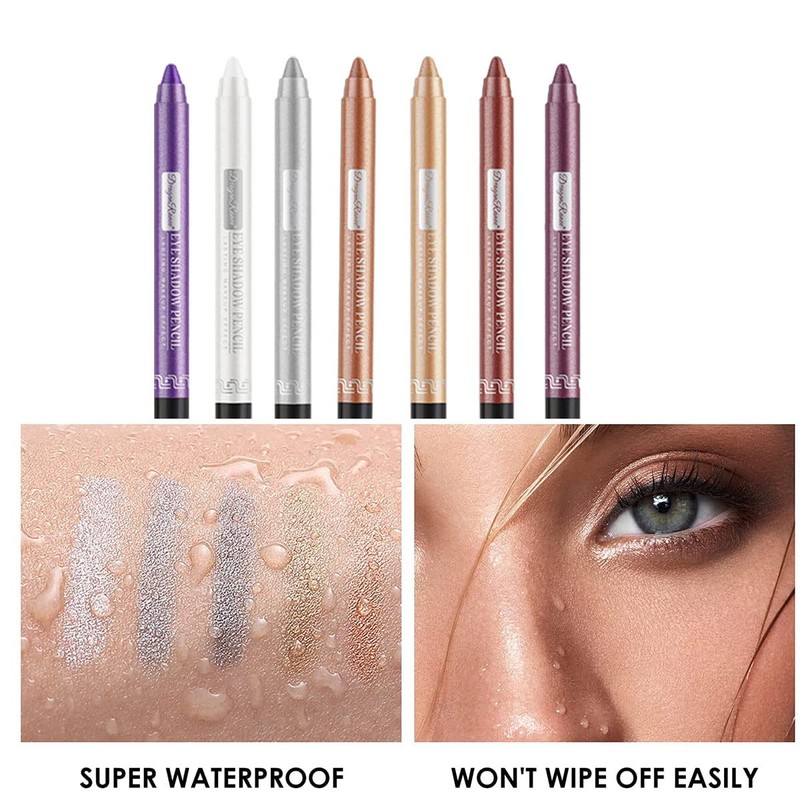 Pakivs 12-Piece Eyeshadow Pencil Set, Long-Lasting Glitter Multi-Purpose Eyeliner Pen