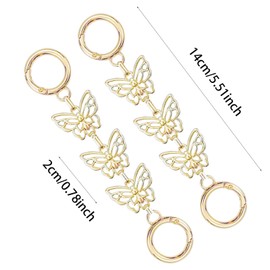 Women Bag Extender Chain, Butterfly Extender Chain Purse Strap Extender Bag Charms Handbag Decoration Purse Accessories for Purse Bag Making Supplies