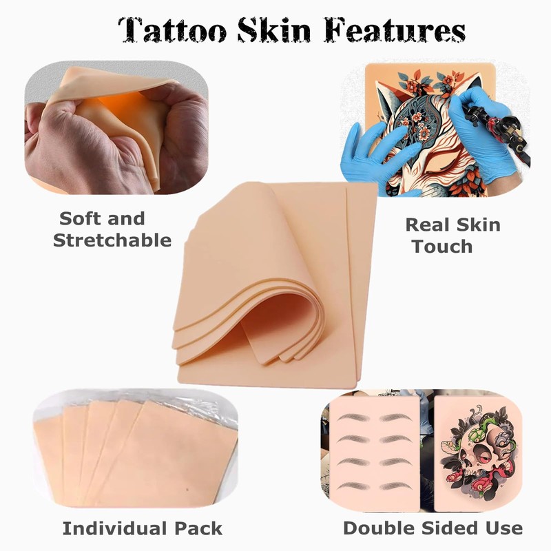 Yuelong 229Pcs Tattoo Skin Practice Kit - Pro Tattoo Starter