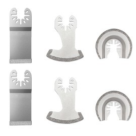 ECOMAID 6PCS Oscillating Multi Tool, Diamond Oscillating Tool Blade Set Professional Diamond Multitool Blades Kit for Grit Grout Removal