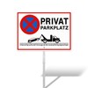 SINMAO XL Private Parking Sign with Posts Metal 25 x