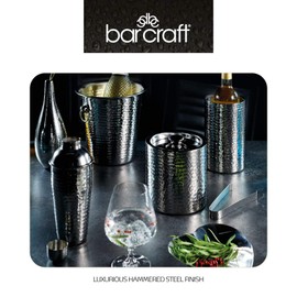 BarCraft Luxury Stainless Steel Cocktail Shaker, 700 ml (1.25 pts) - Hammered Metal Finish