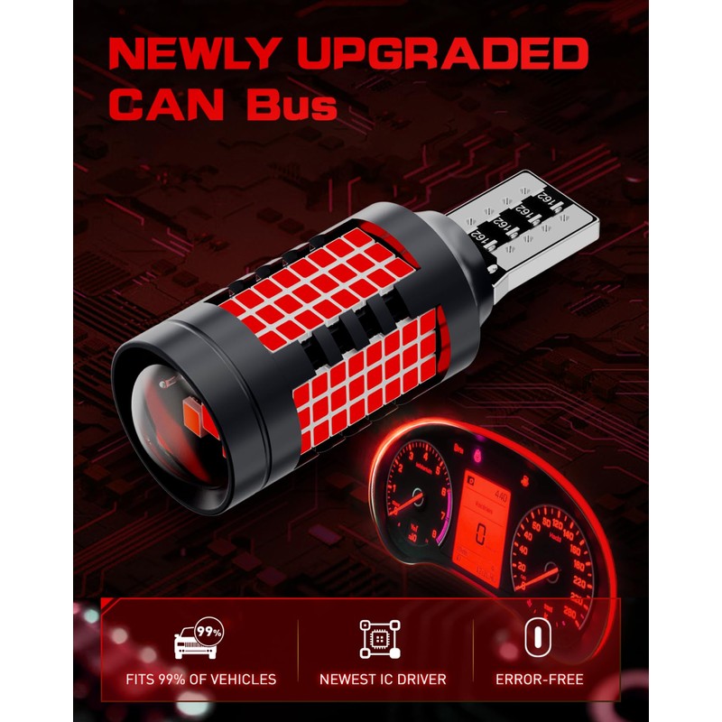 AULUXE 912 921 LED Red Color, 700% Brighter Than Halogen