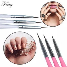 UV 젤 브러쉬 라이너 페인팅 펜 매니큐어 드로잉 조각 아크릴 네일 아트 라인 팁 도구 3 개 UV Gel Brush Liner Painting Pen Nail Art Drawing Acrylic Nail Line Tip Tools 3pcs [1_3PCS]
