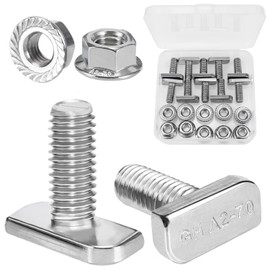 Hammer Head Screws M8 x 20 Flange Nuts Hex Nuts Made of Stainless Steel A2 (Pack of 10) Anchor Rail Screws Greenhouse Screws Accessories Trellis Photovoltaic Solar