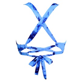 Balasami Traje de baño clásico con Tirantes Gruesos Ajustables y Espalda Cruzada para Mujer, Azul Tie Dye, 14