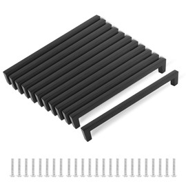 MIYUANGKJ 12 pcs Kitchen Door Handles 192mm Kitchen Cabinet Handle Bathroom Drawer Pulls Black Drawer Handles with Screws Wardrobe Handles for Drawer Cabinet Furniture Decoration