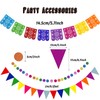 Recosis Mexican Party Decorations, Multicoloured Paper Pompom Hanging Fan Mexico