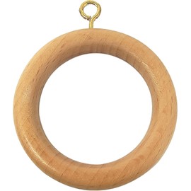 Premium 12 Pcs Wooden Curtain Drapery Rings, Natural Beechwood for 1 to 2.2 Inch Curtain Rod Pole Galaxy Indiacraft