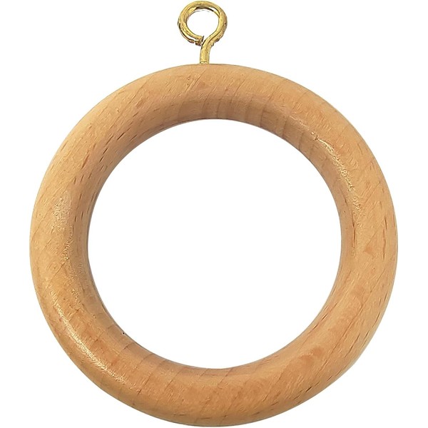 Premium 12 Pcs Wooden Curtain Drapery Rings, Natural Beechwood for