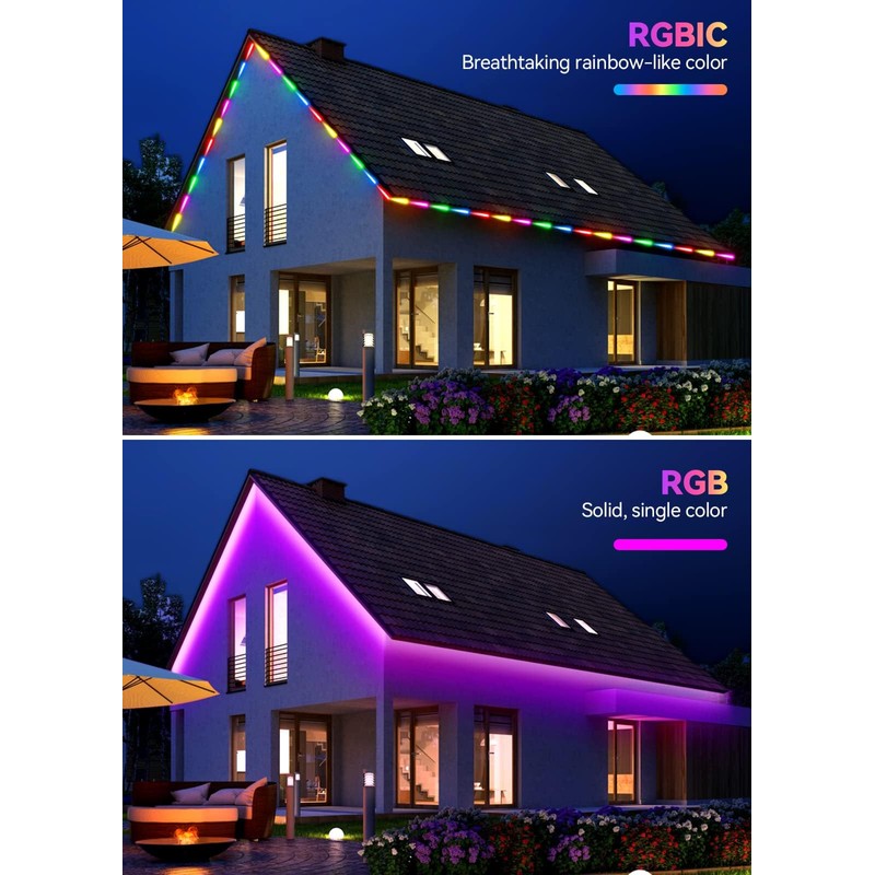 Cedarine 105FT Continuous RGB+IC Outdoor Led Strip Lights Waterproof with