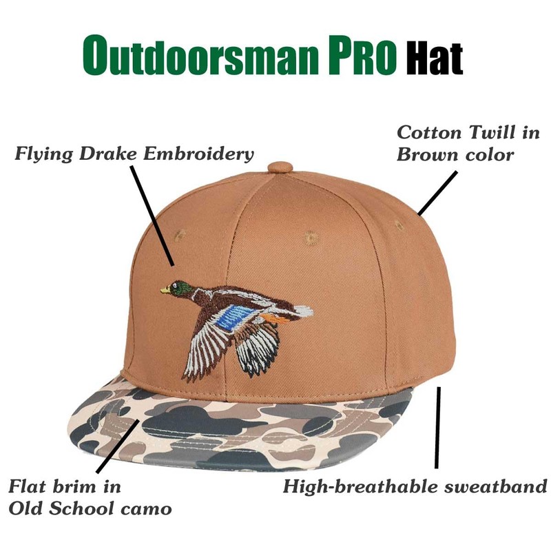 EDTREK Performance Outdoorsman Snapback Truck Hat with Flat Brim -