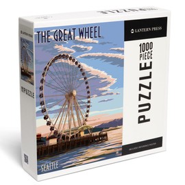 Seattle, Washington, The Great Wheel at Sunset (1000 Piece Puzzle, Challenging Jigsaw Puzzle for Adults, Made in USA)