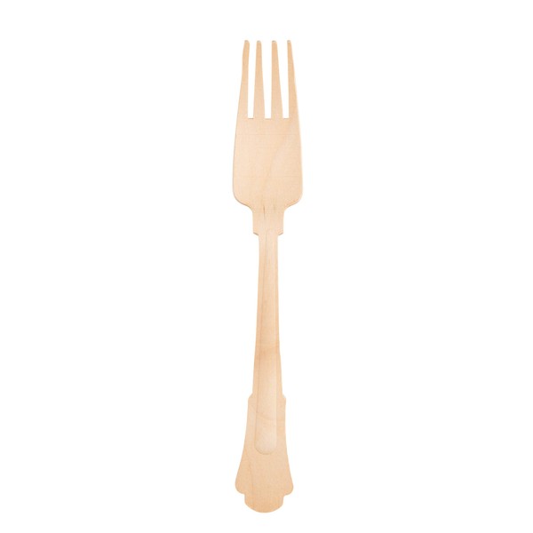 Birchware Elegant Forks 7.75” - (100 Count) Compostable Wooden Forks,