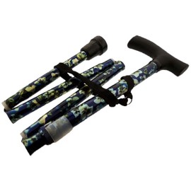 ADROIT Collapsible Floral Walking Stick | Adjustable 26.5" (67.31 cm) to 37" (93.98 cm) | Ergonomic Comfort Grip | Safety Rubber Tip | Includes Protective Vinyl Bag