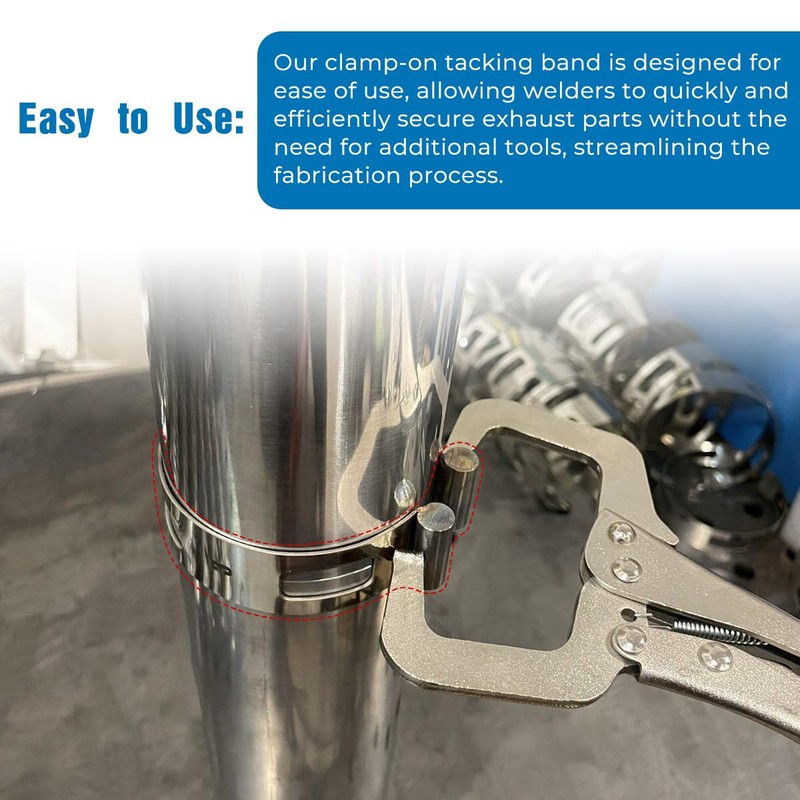 2.5" (63.5mm) Stainless Exhaust Tacking Band Clamp-On For Welding Fabrication