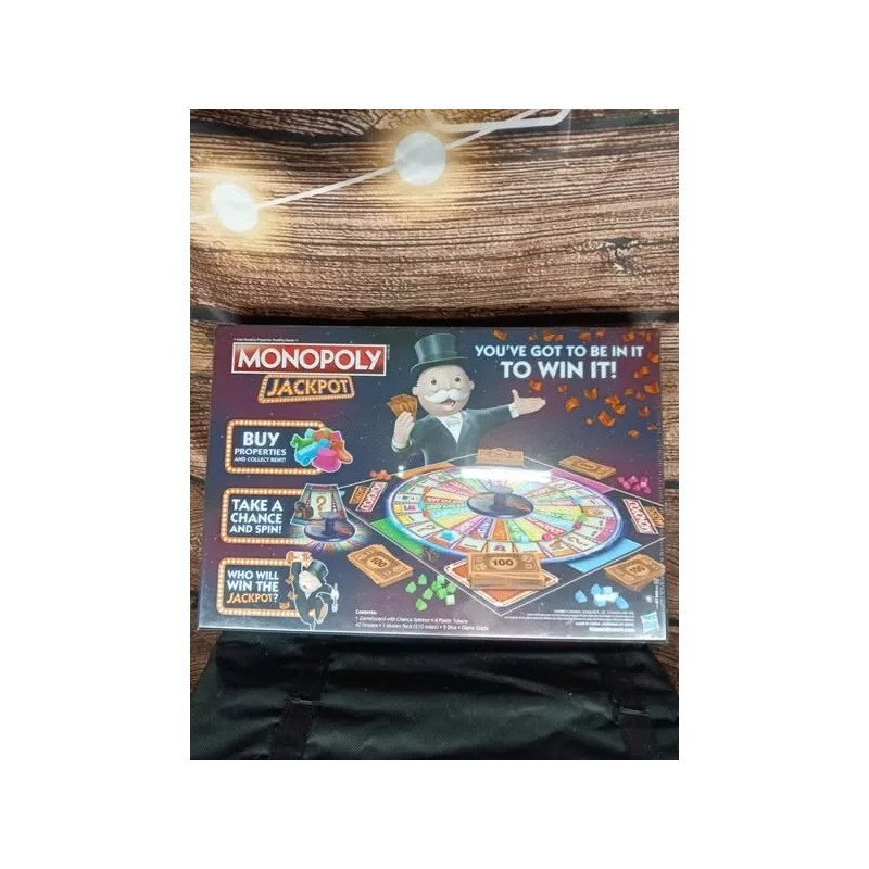 Hasbro MONOPOLY 'JACKPOT' SPIN FOR A CHANCE BOARD GAME/NEW/AGES 8+/2-4