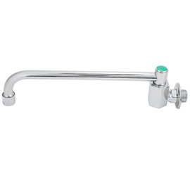 Copper Alloy Silver Wall‑Mounted 360 Degree Rotating Faucet Semi‑Automatic Kitchen Water Tap(25cm )
