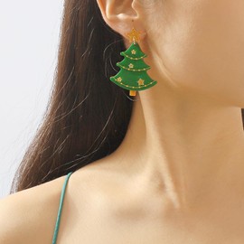Christmas Tree Earrings Christmas Star Dangle Earrings for Women Cosplay Party Jewelry Accessory for Girls Christmas Birthday Gifts