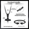 JeweBella Thor's Hammer Necklace Viking Wolf Head Bracelets Set for
