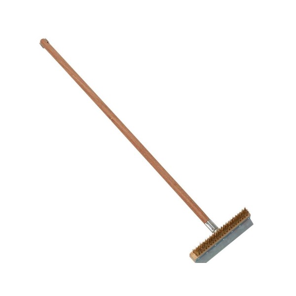 Soro Essentials- 10" Wide Pizza Oven Brush with Scraper and