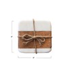 Creative Co-Op Marble & Acacia Wood, White & Natural, Set