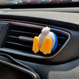 3D OM, Air Freshener Duck(blue) for car, Stylish Fun-3D Printing Plastic (eco PLA), Magnet and Clip Attach to various Objects(Car, Air-cleaner, Fridge, Microwave, Shelf) Solution is not included