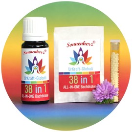 Sonnenherz 38 in 1 Multipower Bach Flower Globules with All 38 Bach Flowers. Bundled Bach Flower Power for Harmony and Joie de vivre. 21g Value Set by Sonnenherz