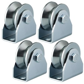 Skelang 2.5" V Groove Caster, Sliding Gate Wheel, Rigid Caster for Rolling Gate and Fence, Sawmill, Pack of 4
