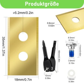 SHUTEX Pack of 32 Replacement Blades, Robotic Lawnmower Replacement Blades for Mammotion Luba and Yuka Series, Robust Titanium Replacement Blade, Supplied with Washer and Screwdriver (Gold)