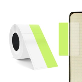 SUPVAN KATASYMBOL T50M Pro/Plus Label Tape Paper, Waterproof Labels for Home, School, Office, 45 mm x 13 mm + 15 mm, 60 Labels/Roll, Black on Green