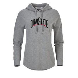 boxercraft Women's Ohio State Buckeyes Dream Fleece Pullover Hoodie, Oxford Heather, L