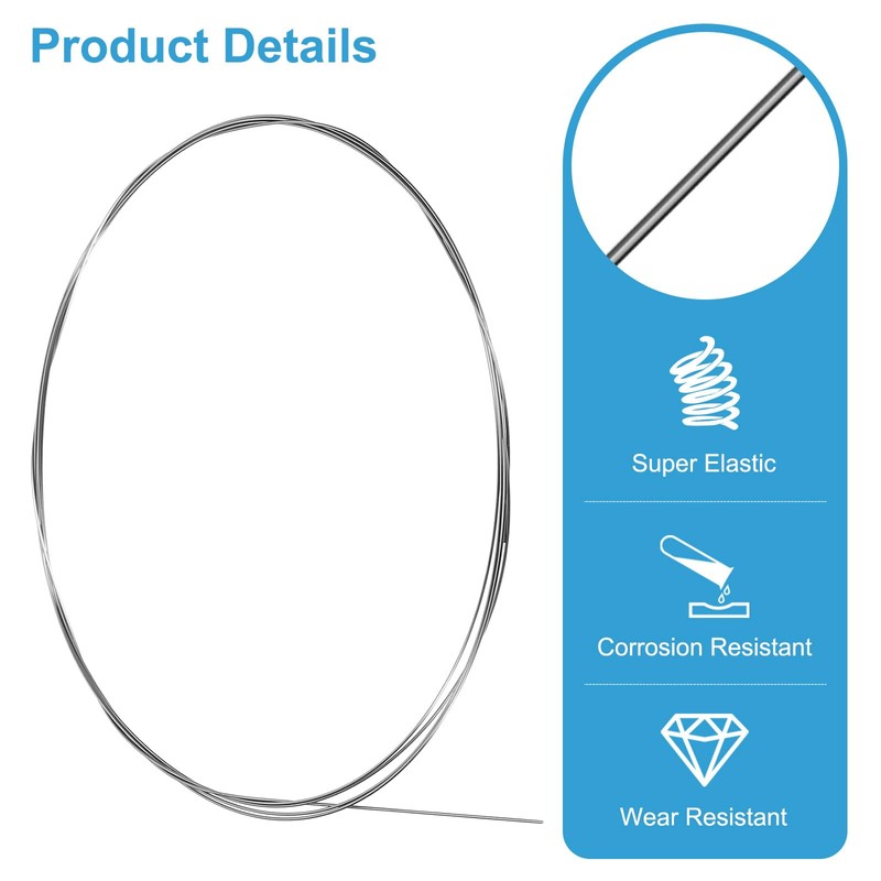 sourcing map 5 Feet Nitinol Wire, 2 Pcs 0.5mm Super