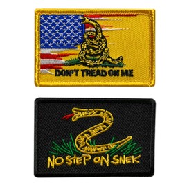 No Step on Snek Dont Tread On Me Gadsden Patch [2PC -"Velcro Brand" Fastener -SN3,42]