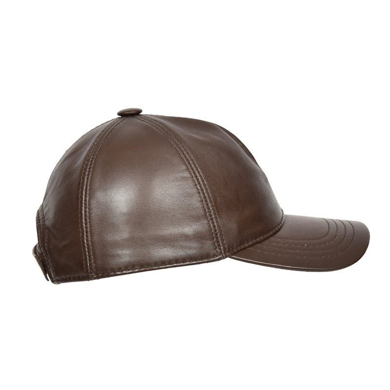 Real Leather Baseball Cap Adjustable Sports Casual Plain Summer Winter