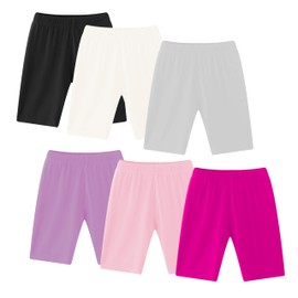 Coralup Girls Shorts Bike Shorts Summer Solid Color Pack of 6
