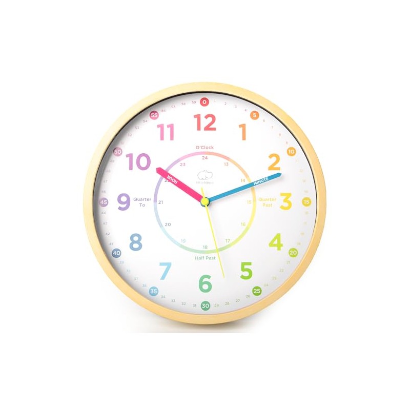 LittleHippo Learning Clock for Kids for Teaching to Tell Time
