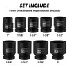 CASOMAN 1-Inch Drive Spindle Axle Nut Impact Socket Set, Shallow,