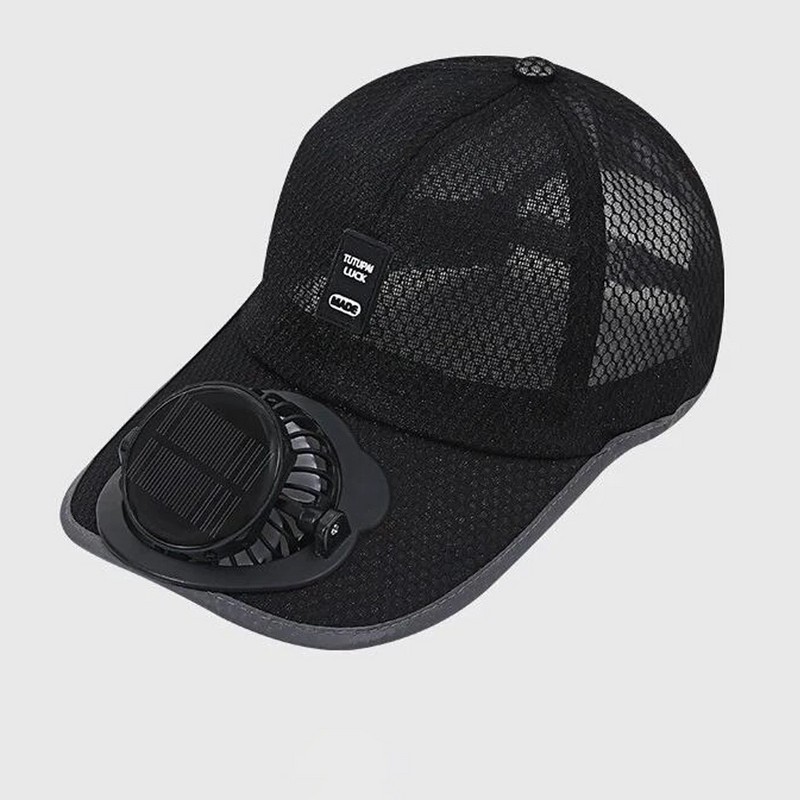 Solar Fan Baseball Cap for Outdoor Use – USB-Rechargeable Mesh