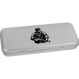 Azeeda 'Combat Soldier' Metal Hinged Stationery Tin/Storage Box (TT00244756)
