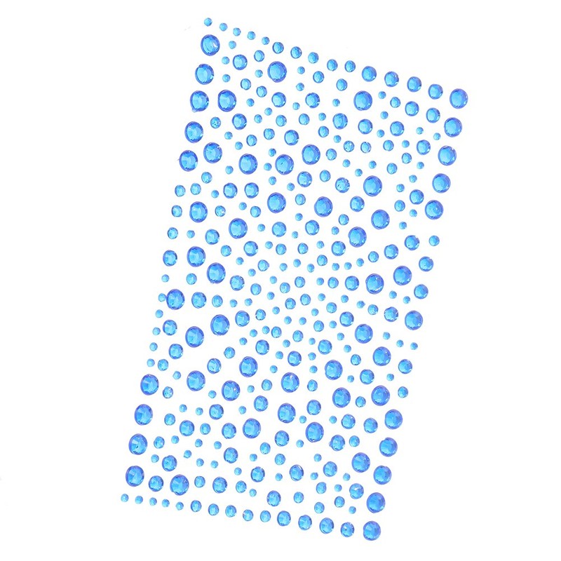DECORA 325pcs Blue Rhinestone Stickers Self-Adhesive Gemstone Embellishment Stickers for